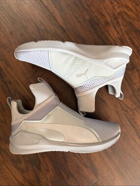 Puma Fierce Quilted Slip-On Athletic Sneakers in Light Gray